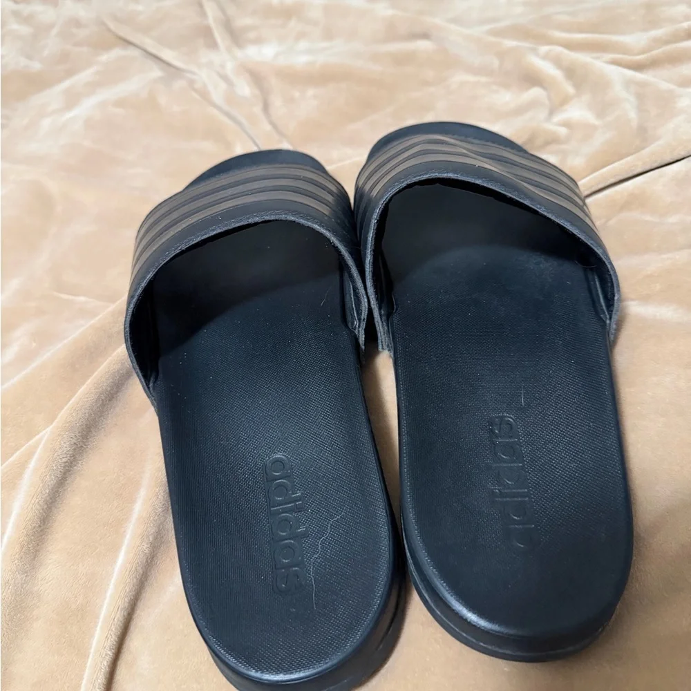 adidas Adilette Comfort Black Slide with Textured Footbed Men’s 12